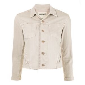 L'AGENCE Janelle Jean Jacket in Biscuit Size L
